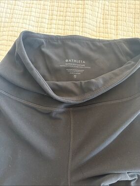 Athleta Black Fold-Over Waist Leggings